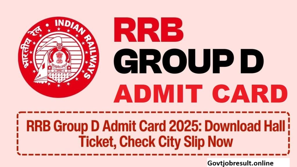 Railway RRB Group D Exam City & Admit Card 2026