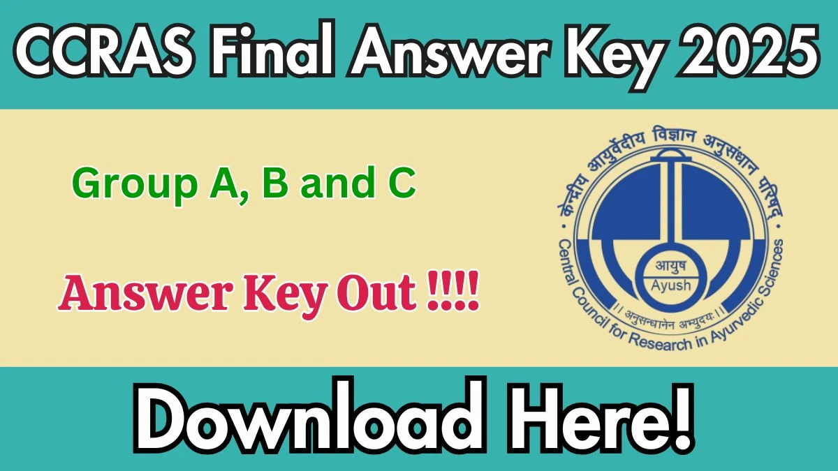 CCRAS Answer Key 2025 Released – Check Group A, B & C PDF 1 CCRAS Answer Key 2025
