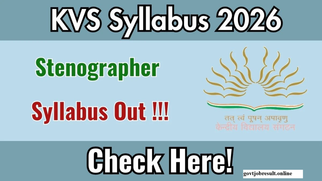KVS Stenographer Syllabus 2026