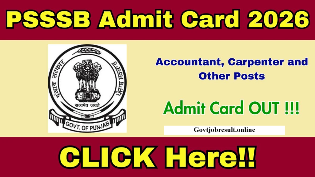 PSSSB Admit Card 2026 OUT
